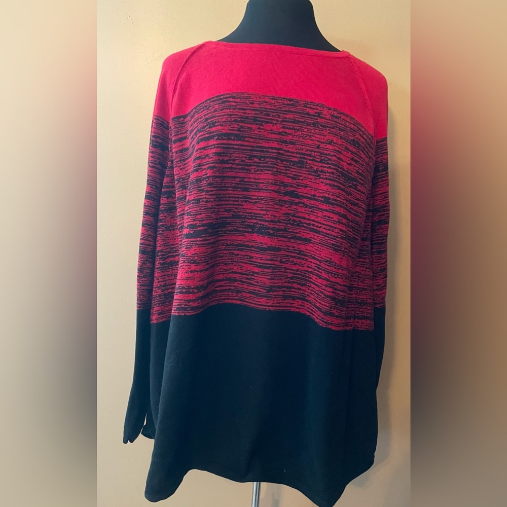 Karen Scott Black & Red Sweater size 3X